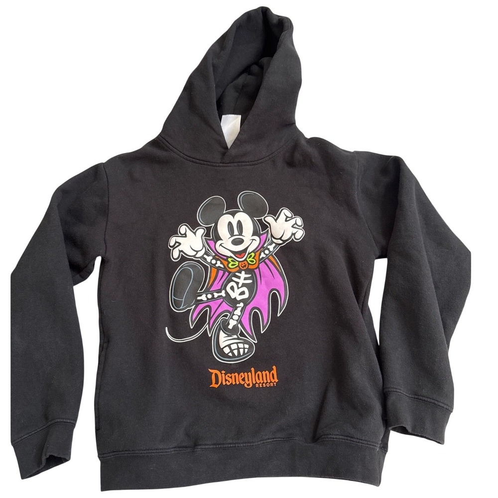 Disney Mickey Mouse Halloween Skeleton Vampire Hoodi Disneyland Black Kids 11/12